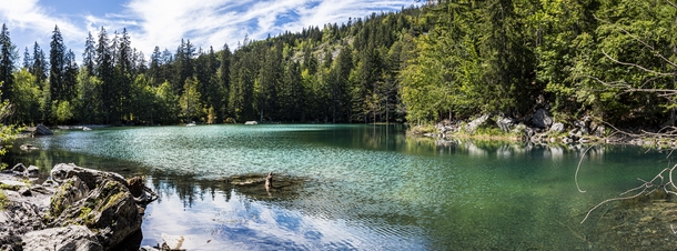 The well-named Green Lake the Alps France 