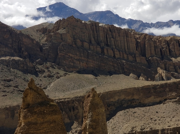 These cliffs near Chussang Mustang Nepal  x