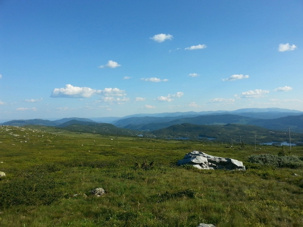 They say you can see all the way to Sweden on a clear day -- from the base of Gaustatoppen Norway 