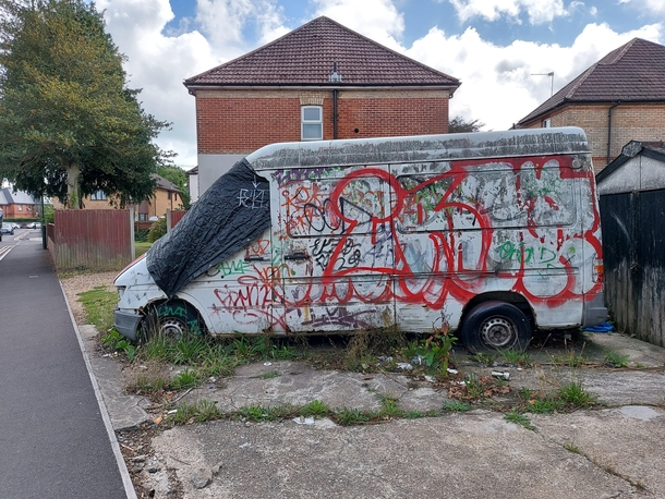 This abandoned van with graffiti in Dorset England OC