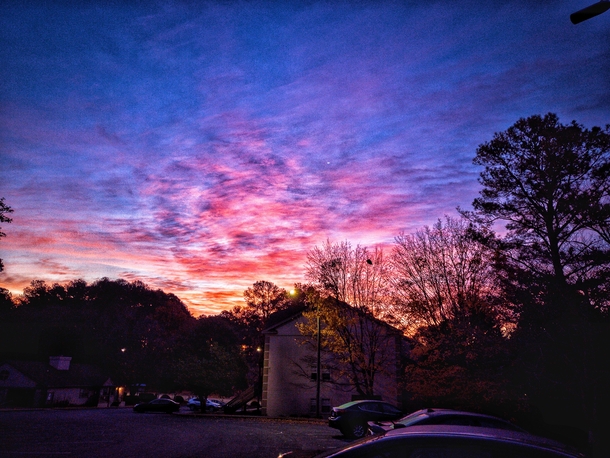 This beautiful sunset in Raleigh NC