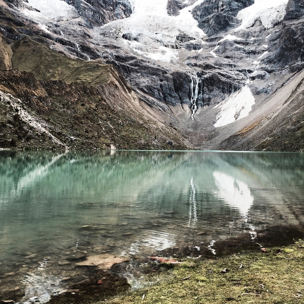 This crystal clear lake at the base of Mt Salkantay in Peru really took my breath away 