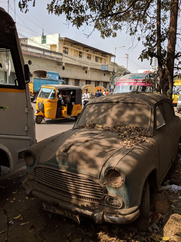 This dusty car in Hyderabad India