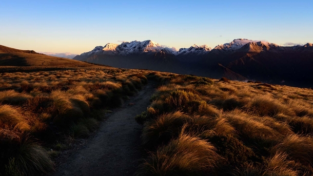 This is Kepler track in Southland New Zealand minutes after sunrise just above bush line  OC IG leandro_reichert