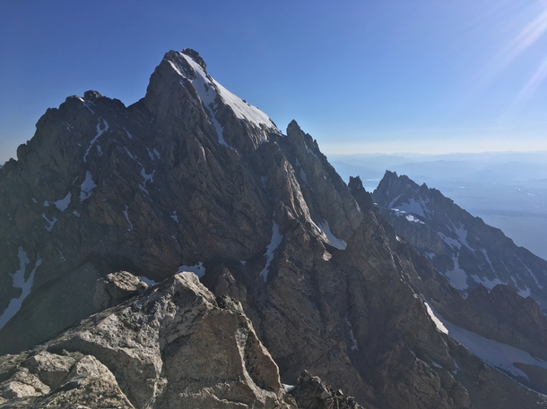 This is my view from top of the Middle Teton literally right now 