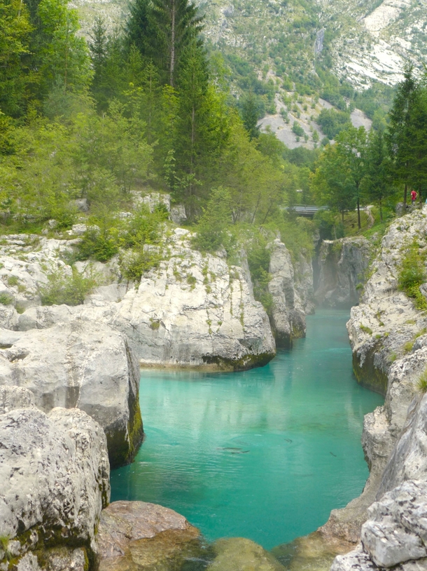 This is the emerald benchmark River Soa Slovenia 