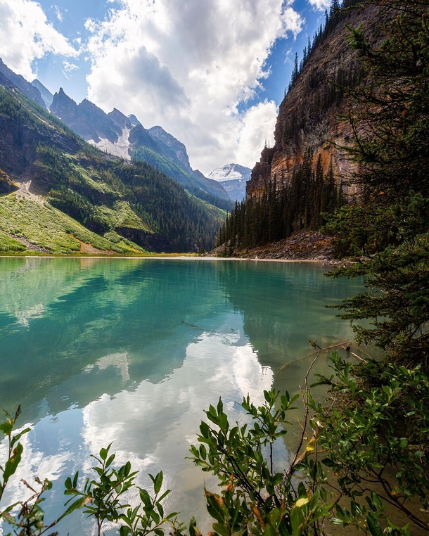 This is where Lake Louise begins from glacial outflow Alberta Canada  ignatureprofessor