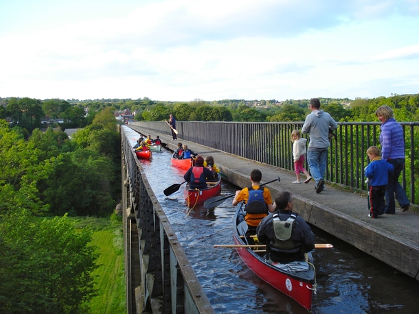 This  metres  foot wide Pontcysyllte Aqueduct in Wales is the longest aqueduct in Great Britain and the highest canal aqueduct in the world for use by narrowboats and pedestrians