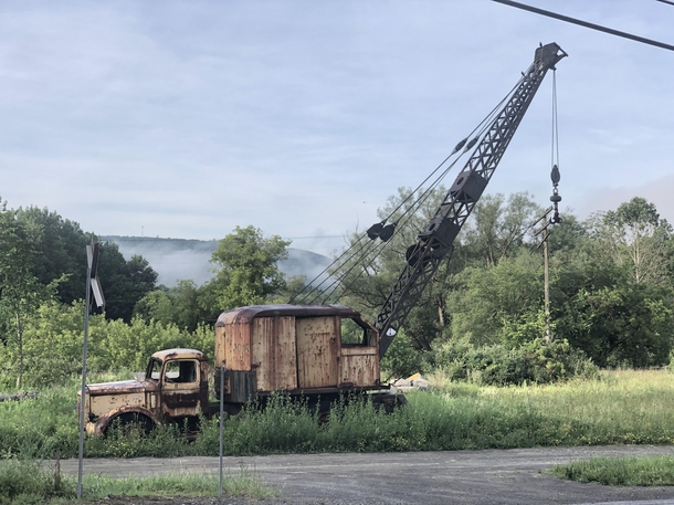 This old crane along a road in Cooperstown Junction NY
