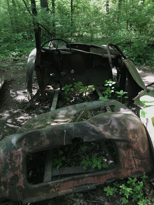 This old truck is on a popular hike in Ohio USA I always wonder how it ended up abandoned there