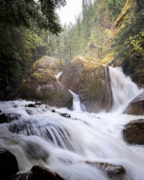 This waterfall has some sick flow Sicamous creek falls in British Columbia Canada 