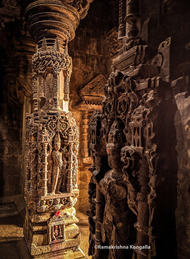 This  years old stunning pillars inside the Udayeshwar Temple located in Madhya Pradesh BharatIndia