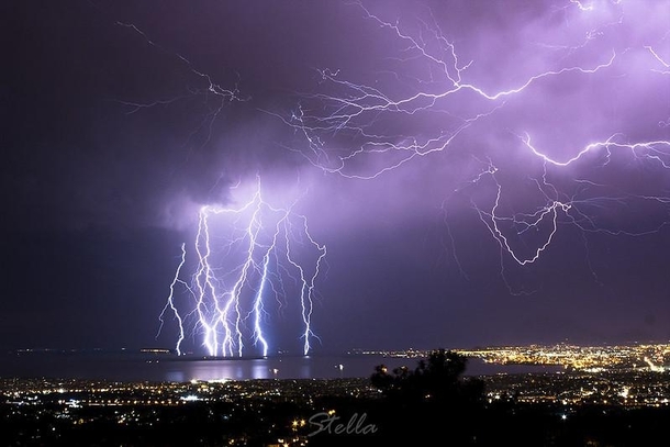 Thunderstorm over Thessaloniki Greece