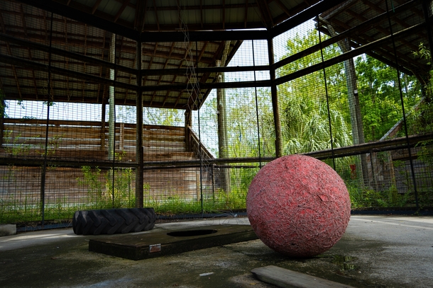 Tiger cage at an abandoned zoo in Florida 