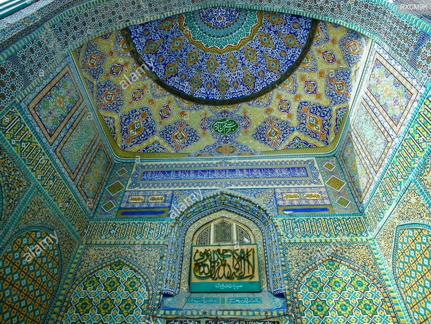 Tilework detail of the Blue Mosque in Mazar-e Sharif Afghanistan 