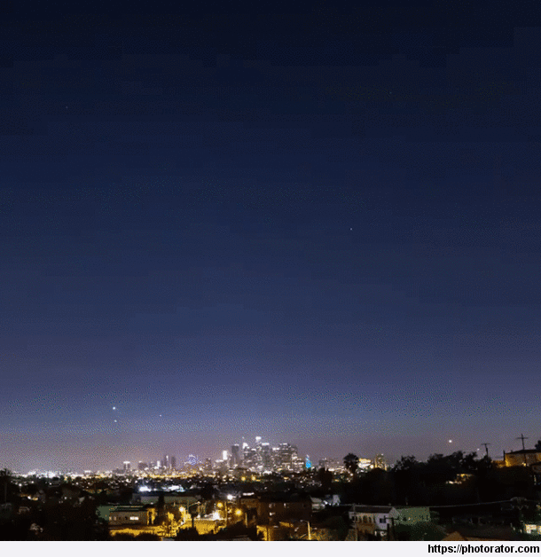 Timelapse of SpaceX launch over downtown LA