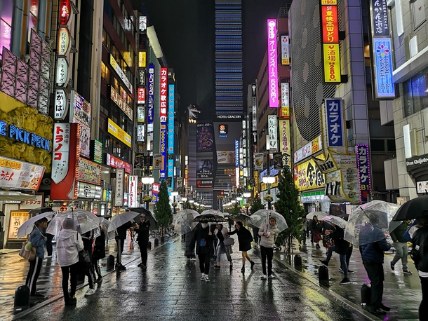 Tokyo city on a rainy night