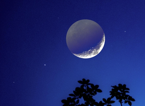 Tonights  crescent moon composite