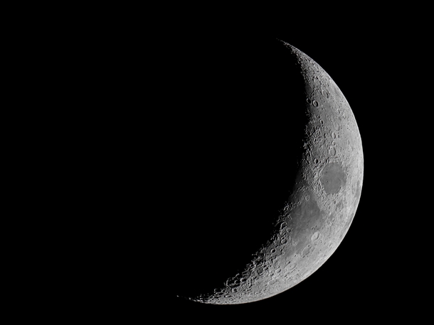 Tonights waxing crescent Moon at mm focal length