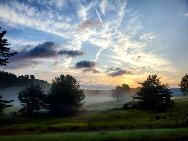 took a  hour drive to Niagara Falls this weekend amp caught this fog during sunrise somewhere along the way upstate NY 