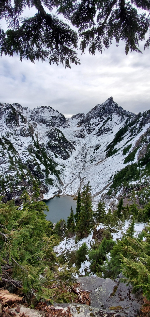 Took a slightly snowy hike last weekend to this beautiful place Was definitely worth the wet feet on the way down Gothic Basin WA 