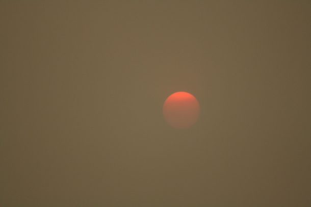 Took this June th  Colorado Springs CO With all of the forest fire the sky was covered in smoke and this was the sunset 