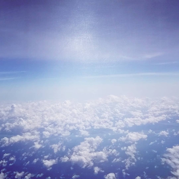 Took this last year approaching Singapore -clouds below was a beautiful sight