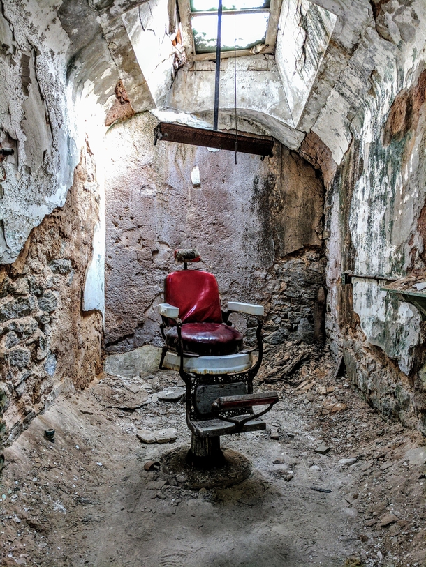 Took this picture a while back Dentists chair at Eastern State Penitentiary a prison from  to -ish