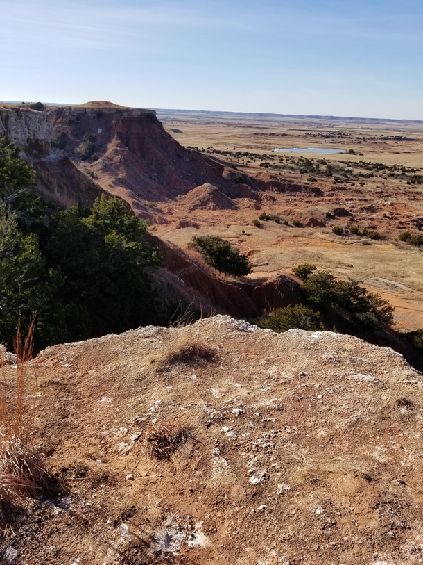 Top of Gloss mountain in Oklahoma
