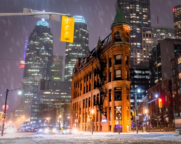 Toronto Gooderham Building in the winter