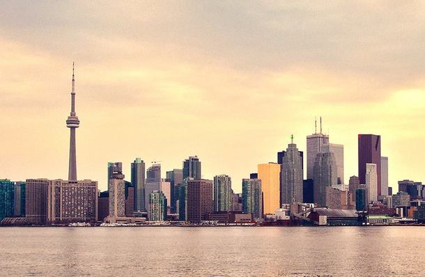 Toronto Skyline as the sun sets 