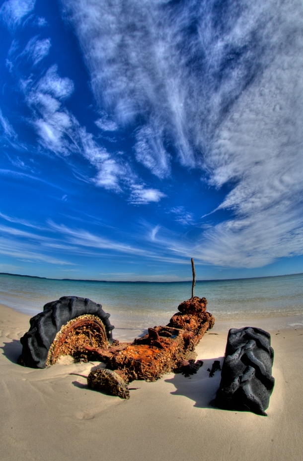Tractor lost to the tide somewhere in Australia Photo by Ferrell McCollough 