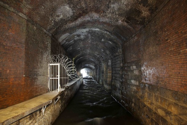 Tunnel carrying waters of the River Aire through Leeds 