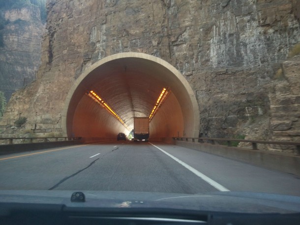Tunnel inside mountain Colorado 