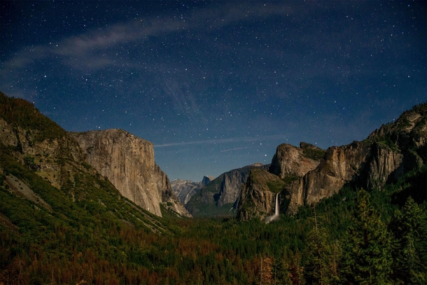 Tunnel View at Night in Yosemite National Park California 