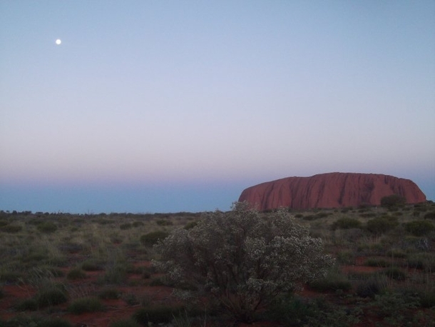 Uluru and the moon Taken many years ago on a disposable camera Northern Territory Australia 