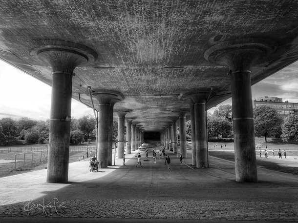 Under a bridge in Stockholm
