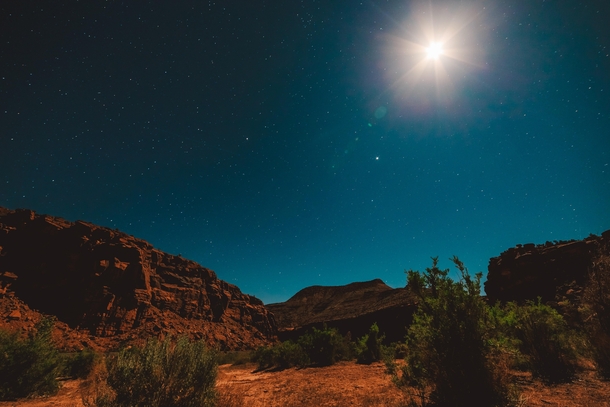 Under the moon and stars in Dominguez Escalante Wilderness Area 