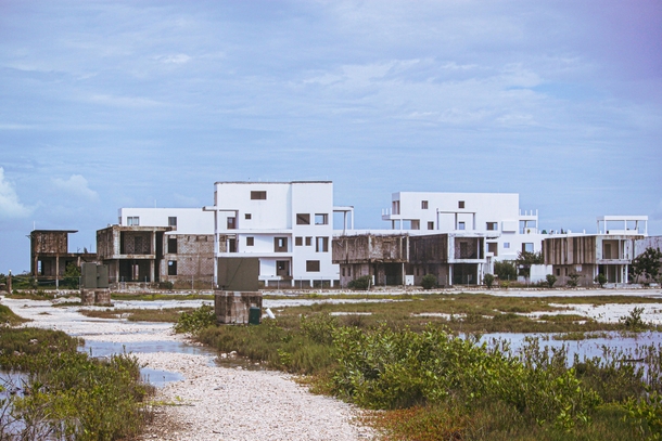 Unfinished condominium complex in Ambergris Caye Belize 