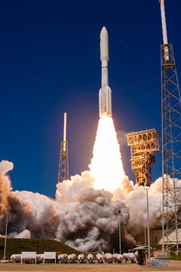 United Launch Alliances Atlas V rocket thunders its way off the launchpad bearing MUOS- to orbit 