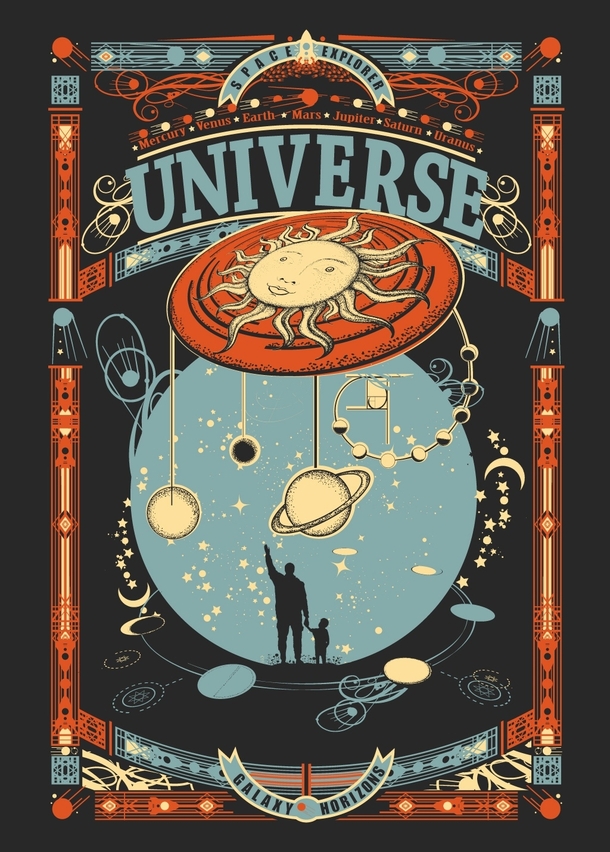 Universe Sci-fi vector poster