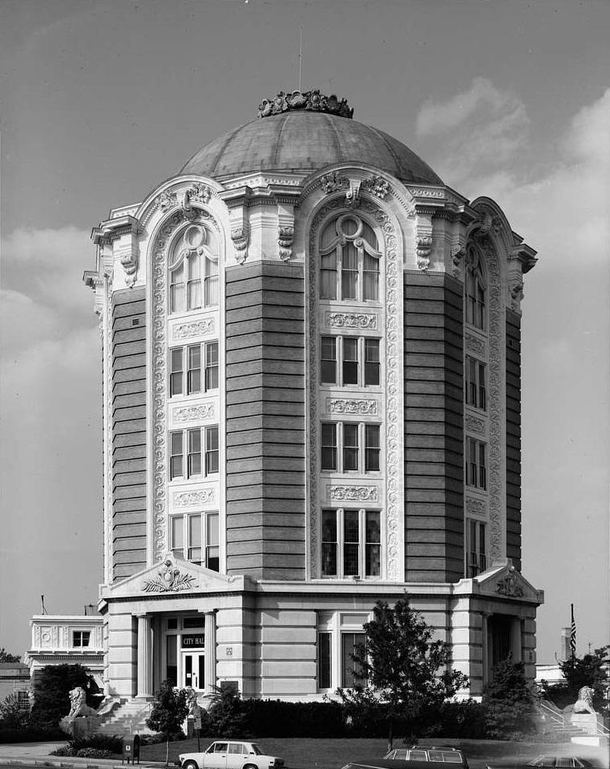 University City MO - City Hall - Octagonal five-story brick-and-limestone Beaux-Arts style with a dome roof Built in  by Herbert C Chivers  Known as Camp Lewis during the St Louis Worlds Fair in 