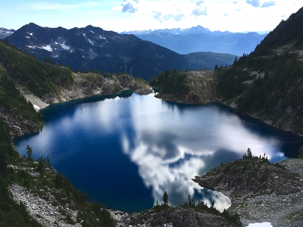 Unnamed beep blue lake in South Western British Columbia Canada 