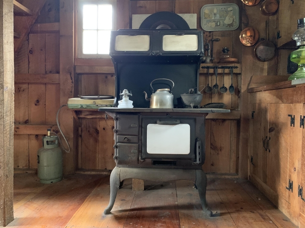 Untouched vintage kitchen in an old tiny house