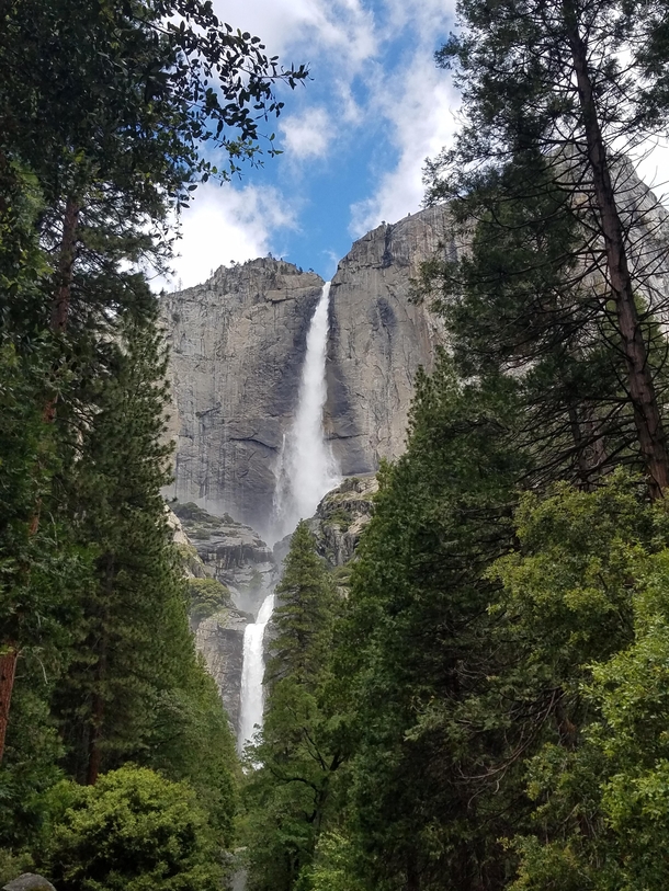 Upper and lower falls Yosemite CA 