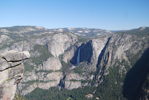 Upper and Lower Yosemite Falls from above 