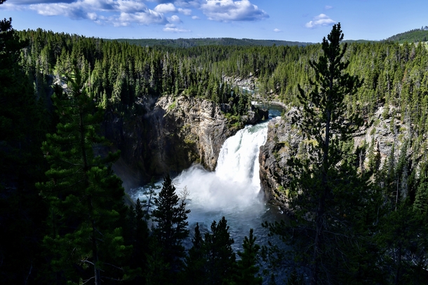 Upper Falls Yellowstone National Park OC  letshikephotography