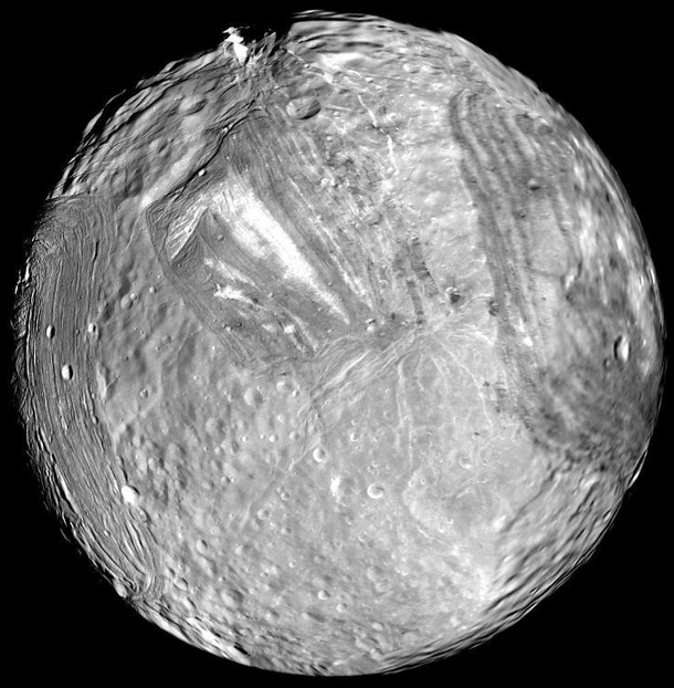 Uranian Moon Miranda as seen in  by Voyager  