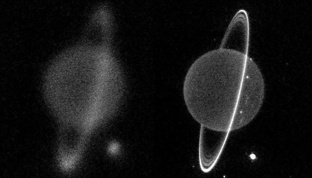 Uranus without and with the LBTs adaptive optics system 