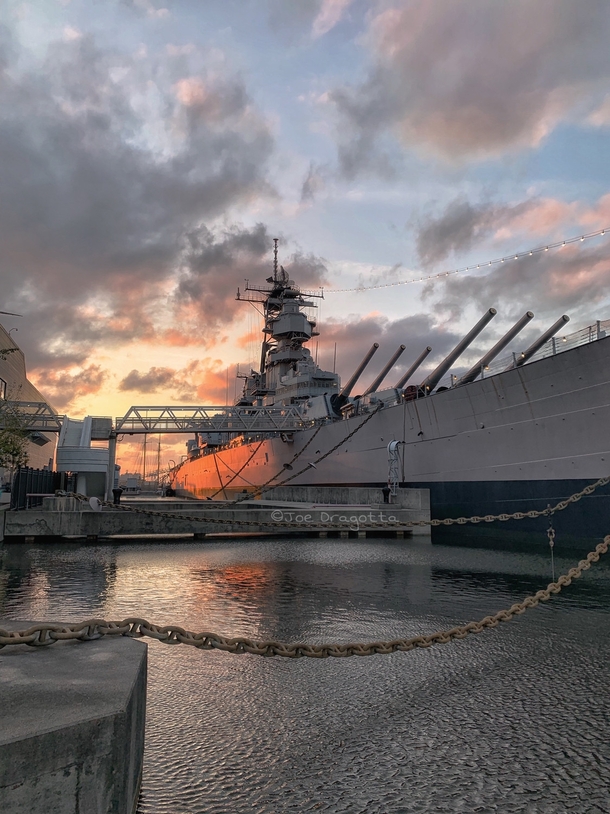 USS Wisconsin Norfolk Virginia Sunset